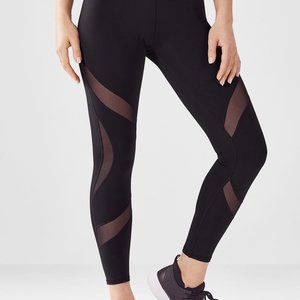 Fabletics Black Mesh PowerHold 7/8 Legging - L